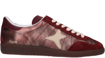 Bordeaux rood leren Ama Brand Blade 4402 dames sneaker.