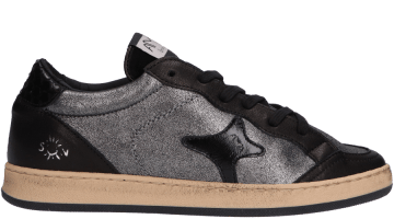 Zwart leren Ama Brand Sun 4381 dames sneaker.